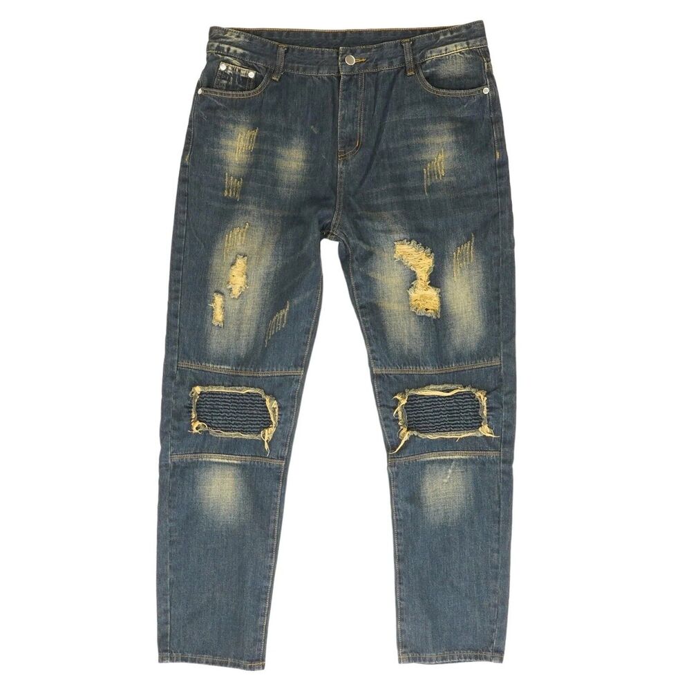 MLANM Vogue Brand Mens Jeans Blue Size 36 X 31